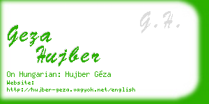 geza hujber business card